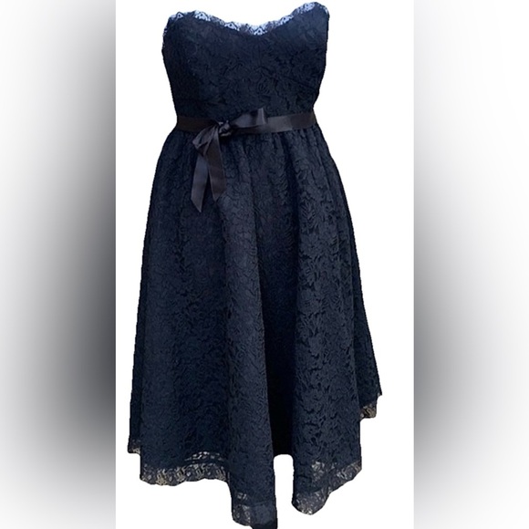 No Brand Dresses & Skirts - Black Lace Strapless Cocktail Dress 🖤 Goth, Wedding Guest, Witchy, Dark Romance